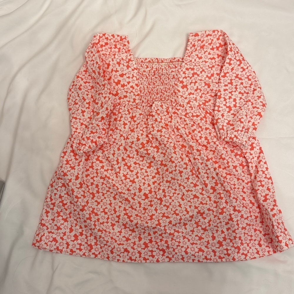Floral Red and White Tea Collection Dress